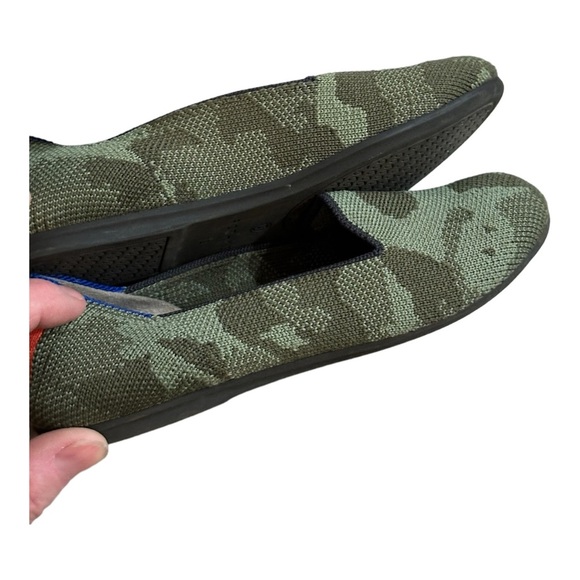 Rothys The Kids Loafer Classic Olive Camo Slip On Flats Shoes Size 12 - Picture 4 of 6